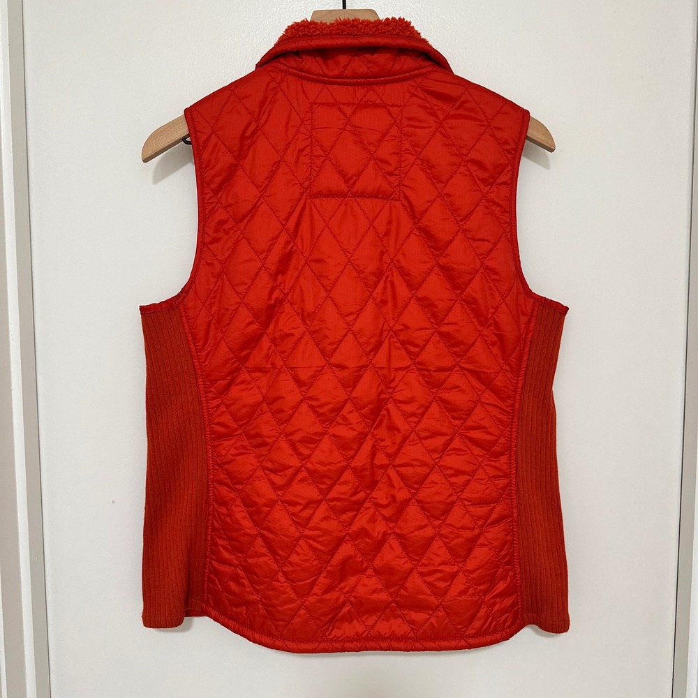 L.L. BEAN | Women's Orange Thinsulate Quilted Sherpa Fleece Lined Vest, M Reg - Picture 4 of 8